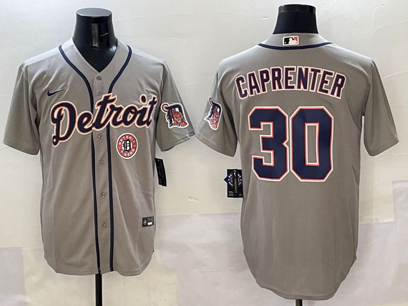 Men Detroit Tigers 30 Caprenter Grey Game Nike 2025 MLB Jersey style 50710